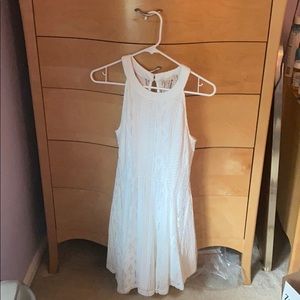 White halter skater dress